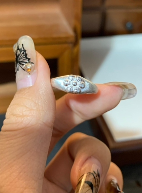 S925通体纯银老式国风梅花戒指新中式复古高级感食指戒送女友礼物
