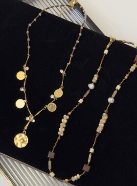 清仓 浪漫钱币多吊坠叠戴十字架简约百搭锁骨链复古时髦