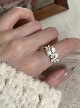 复古精致花朵戒指百搭