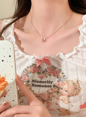 少女心浪漫樱花项链女小