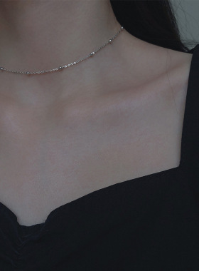 纯银小众设计ins短款饰品锁骨链