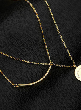 电镀925纯银双层项链女小众设计感潮网红锁骨链2023年新款配饰