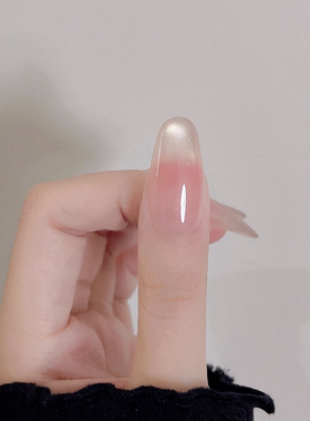 裸色冰透玻璃珠猫眼美甲穿戴甲