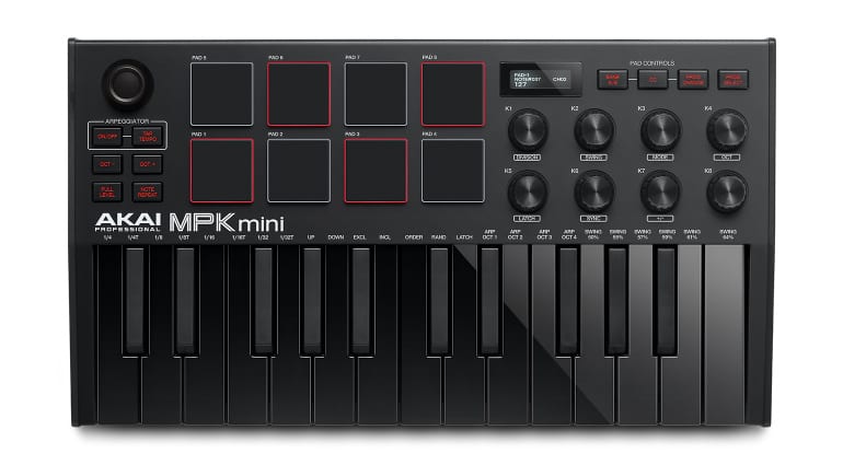 贾逸可AKAI MPK mini mk3 midi键盘控制器25键便携编曲键盘琴包 - 图1