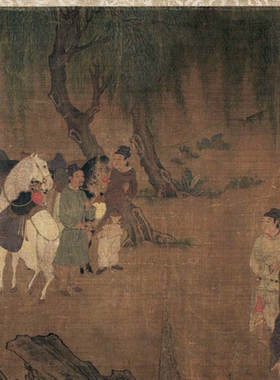 仇英苏惠回文凯旋诗明国画卷轴