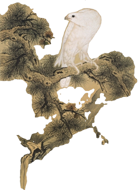 郎世宁白鹘图清国画挂轴高清