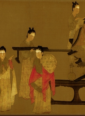杨子华校书图北齐国画横幅高清