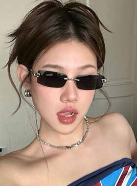 金属无框方形GM墨镜显瘦Y2K
