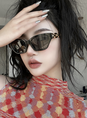 复古猫眼金属链条腿太阳镜2025新