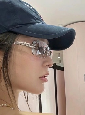 gm无框方形水银色星星装饰Y2K欧美风辣妹墨镜女方圆脸显瘦2025新