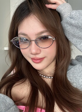 金属银框猫眼渐变水银显瘦太阳镜