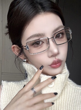 复古金属老钱风透明水银宝石墨镜