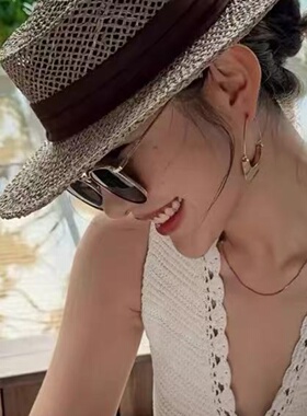 金属老钱轻奢风大框偏光墨镜显瘦