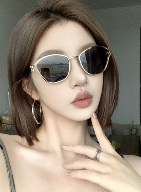 金属老钱风镂空腿高级感墨镜显瘦