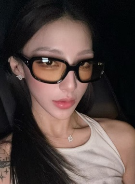 复古黑框茶片椭圆大框显瘦太阳镜