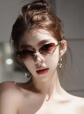 Y2K辣妹无框猫眼墨镜女潮