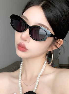 复古黑色猫眼墨镜女高级感配近视