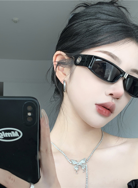 户外运动小脸方形复古黑色太阳镜