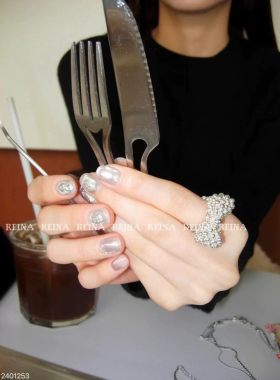 现货~韩国东大门 银色球球珠子拼接蝴蝶结ins爆款弹力绳戒指