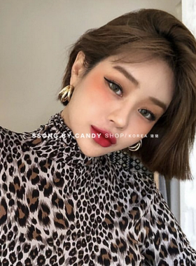 欧美个性夸张金属耳环ins杂志款