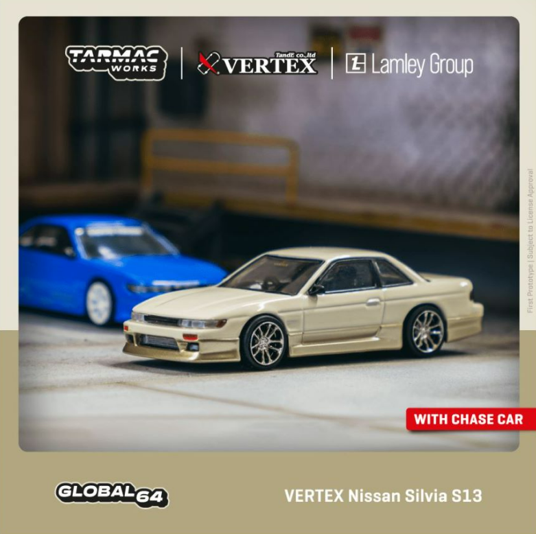 【超梦】Tarmac Works 1:64 VERTEX 日产 Silvia S13 合金车模型 - 图0