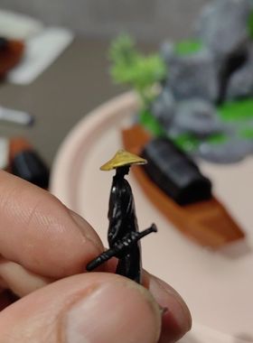 寒江孤影江湖故人古风武侠剑客刀客侠客小摆件微景观微缩小人物