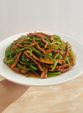 仿真孜然夹馍辣椒炒肉丝菜模型