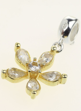 毕亨特短款锁骨水晶吊坠镀金银饰