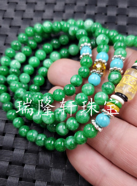 仿古玛瑙玉髓猫眼石多圈手串