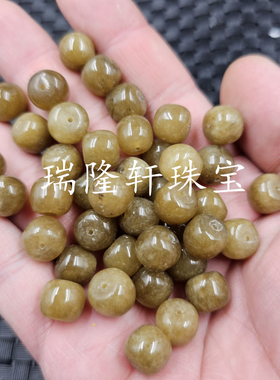 翠玉干青老型珠玉石散珠红绿宝