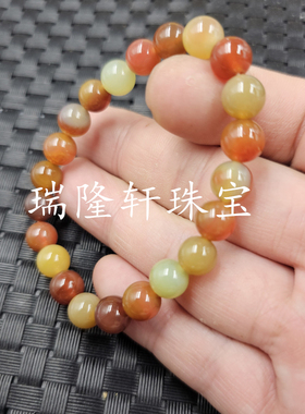 8毫米盐源玛瑙圆珠玉石手链
