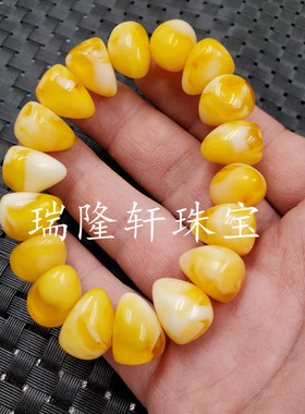 饰品手链人造蜜蜡随型手链鸡血红