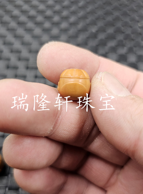 桃核人物圆珠散珠黄色木头珠