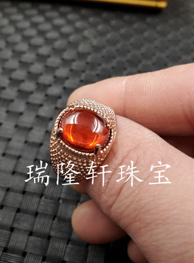 冰种锆石鸡血红饰品戒指