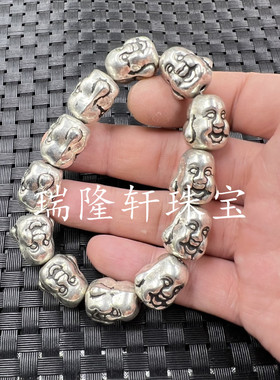 藏银佛头手链合金手链手串