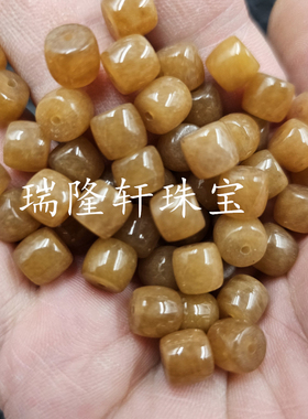 且末糖色老型珠玉石散珠石英岩玉
