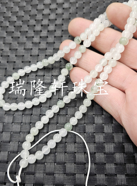 碧绿色圆珠玉石挂件绳天山翠