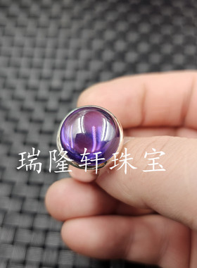 冰种锆石圆形玉石戒指橄榄绿