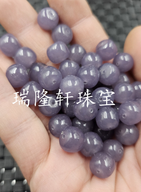 烟紫色老型珠玉石散珠烟灰色
