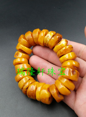 高档复古算盘珠琥珀蜜蜡手链