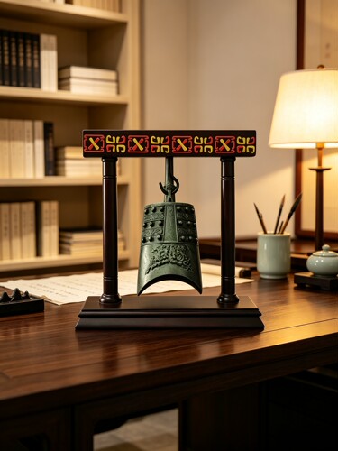 仿古博物馆青铜工艺品曾侯乙乐器编钟晨钟实木道具秦王摆件纪念品 - 图2