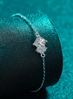 莫桑石s925纯银镀铂金不规则手链