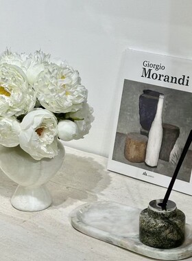 YOU物法式中古大理石花器花艺香薰托盘组合样板间会所客厅卧室