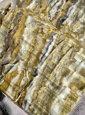 新中式大理石纹复古艺术桌面石材摆件家居软装饰客厅书房样板间