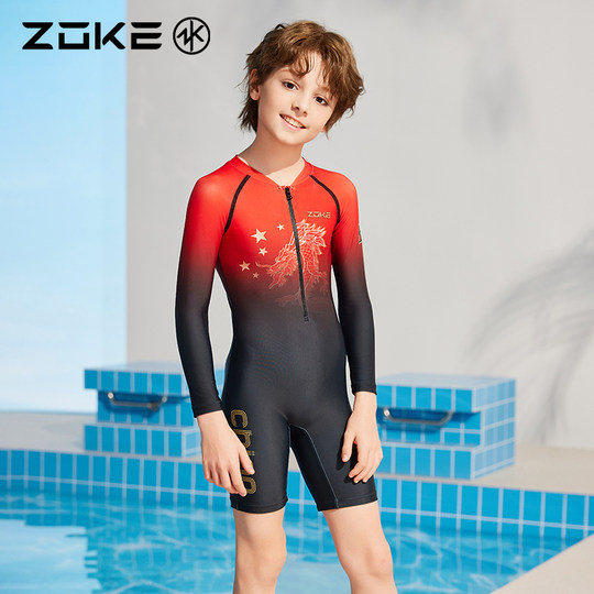Zhouke boys one-piece flat corner sun protection upf50+ swimsuit