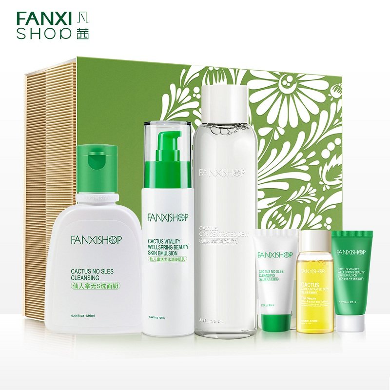 3件套凡茜仙人掌系列护肤品女补水 fanxishop凡茜面部护理套装
