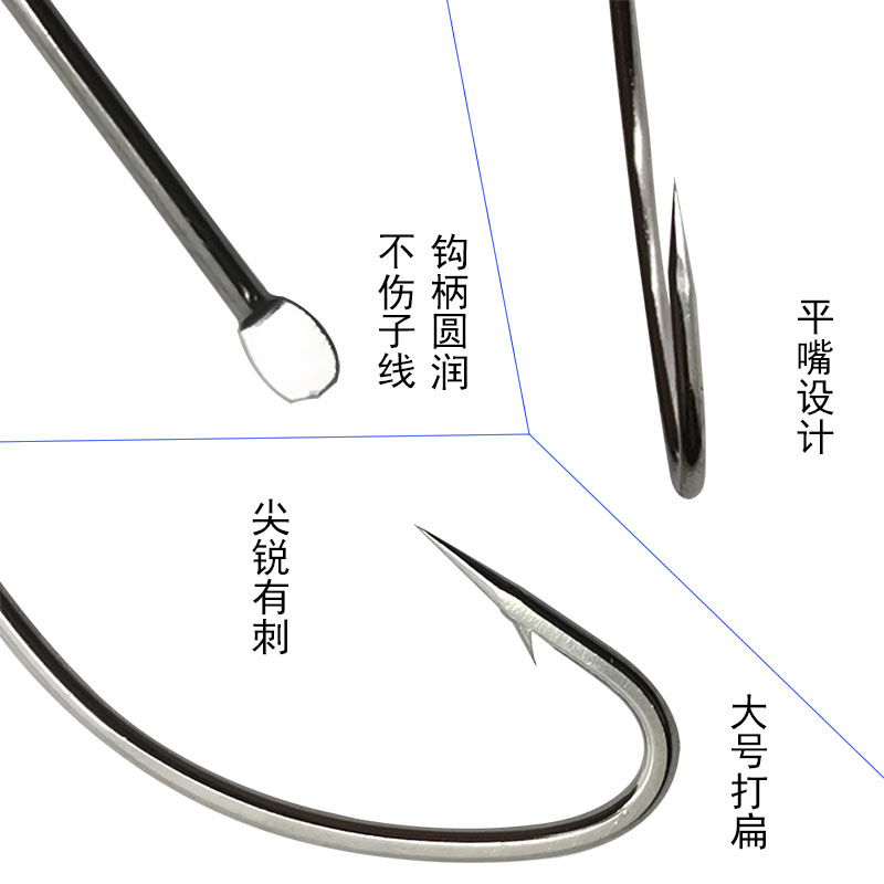 1000枚盒装白狐鱼钩有倒刺穿蚯蚓红虫钓鲫鱼白条轻口鱼散装细钓钩 - 图2