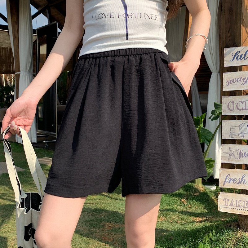 夏季女装批新款发洋气时尚大码慵懒休闲速干宽松阔腿肌理感短裤潮,淘宝优惠券,粉丝福利购,淘宝优惠卷