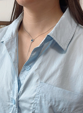 925银0字链女vintage项链