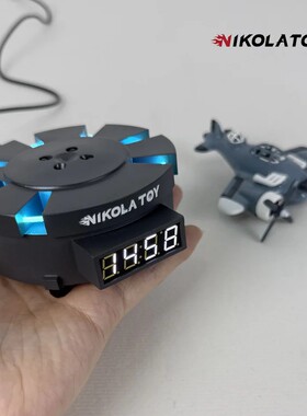 NIKOLATOY创意DIY虎猫悬浮小飞机时钟节日礼物办公室桌面装饰摆件